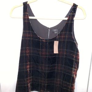 Tartan velvet jcrew tank
